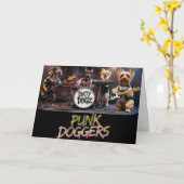 Dog Punk Rock Card Karte (Gelbe Blume)