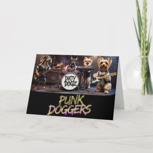Dog Punk Rock Card Karte (Vorderseite)