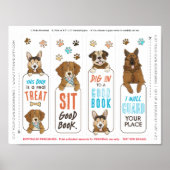 Dog Puns Funny Lesezeichens Druckbogen Poster (Vorne)