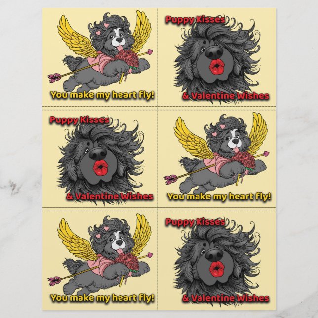 Dog Puppy Classroom Valentine Sheets Briefbogen (Vorderseite)