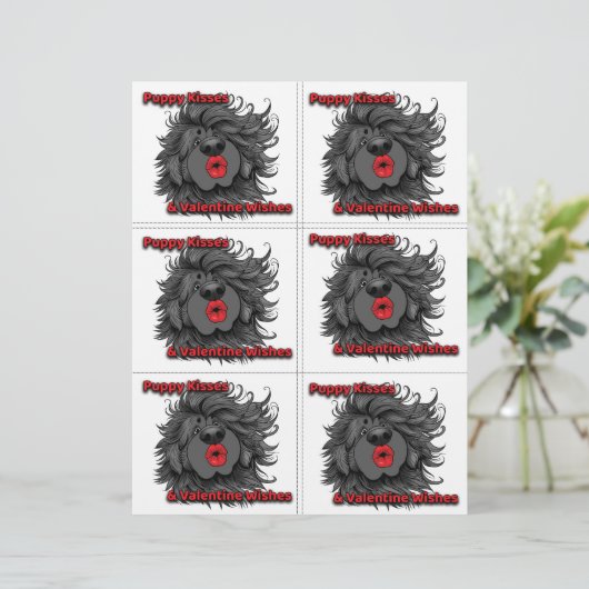 Dog Puppy Classroom Valentine Sheets Briefbogen (Stehend Vorderseite)