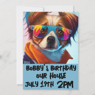 DOG PUPPY FUNY KINDERGEBURTSTAG EINLADUNGEN