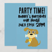 DOG PUPPY SCRIPT KINDERGEBURTSTAG EINLADUNGEN (Vorne/Hinten)