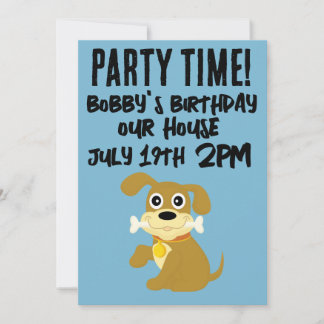 DOG PUPPY SCRIPT KINDERGEBURTSTAG EINLADUNGEN