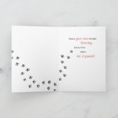 Dog Quote Pawprints Birthday Karte (Innenseite)