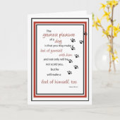 Dog Quote Pawprints Birthday Karte (Gelbe Blume)