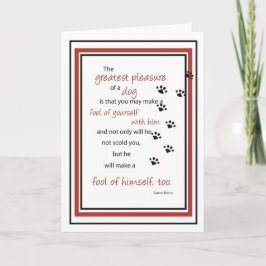 Dog Quote Pawprints Birthday Karte