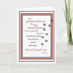 Dog Quote Pawprints Birthday Karte