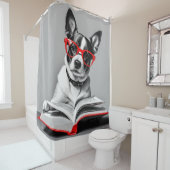 Dog Reading Book Duschvorhang (Beispiel)