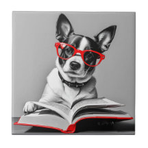 Dog Reading Book