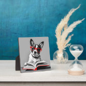 Dog Reading Book Fotoplatte (InSitu)