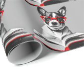 Dog Reading Book Geschenkpapier (Rolleneckpunkt)