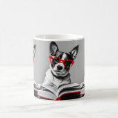 Dog Reading Book Kaffeetasse (Mittel)