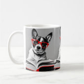 Dog Reading Book Kaffeetasse (Links)