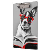 Dog Reading Book Klemmbrett (Links)