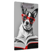 Dog Reading Book Klemmbrett (Rechts)