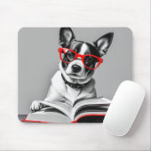 Dog Reading Book Mousepad (Mit Mouse)