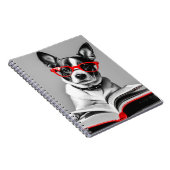 Dog Reading Book Notebook Notizblock (Rechte Seite)