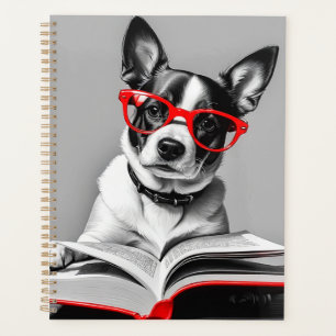 Dog Reading Book Planer