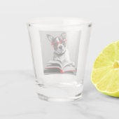 Dog Reading Book Schnapsglas (Rückseite)