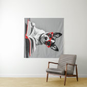 Dog Reading Book Wandteppich (Beispiel (Horizontal))