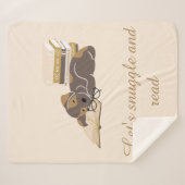 Dog Reading Bücher gemütlich Buch Thema Sherpadecke (Vorderseite (Horizontal))