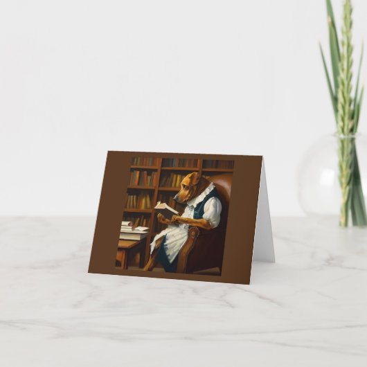 Dog Reading Karte (Vorderseite)