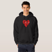 Dog Red Heart Flat Coated Retriever Hoodie (Vorne ganz)