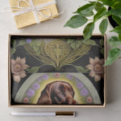 Dog Red White Setter Blumenwerk Seidenpapier (Geschenk)