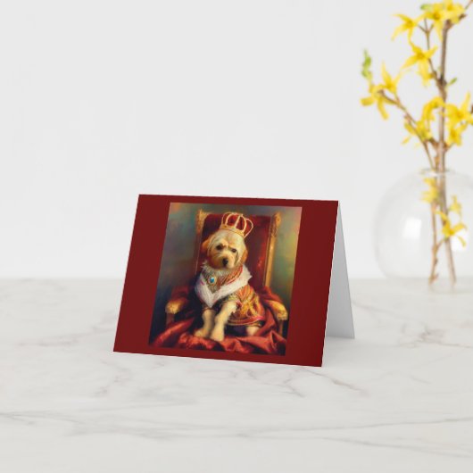 Dog Renaissance King Karte (Gelbe Blume)