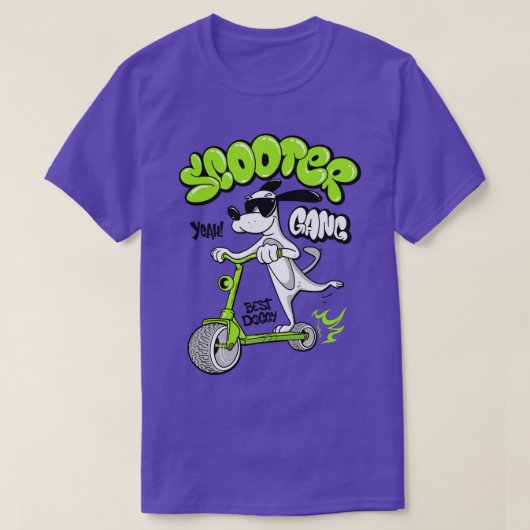 Dog Riding Scooter T-Shirt (Design vorne)