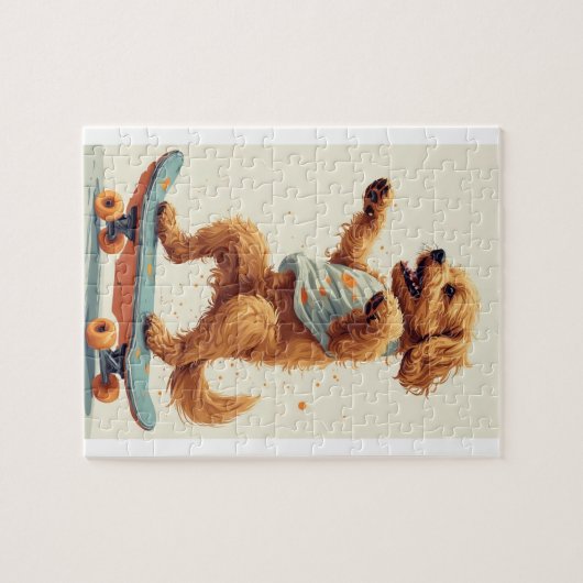 Dog Riding Skateboard Puzzle (Horizontal)