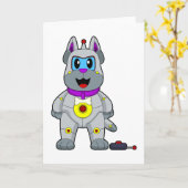 Dog Robot Karte (Gelbe Blume)