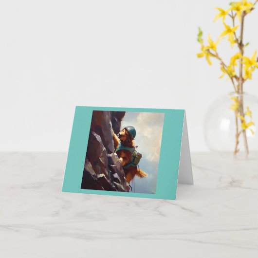 Dog Rock Climbing Karte (Gelbe Blume)