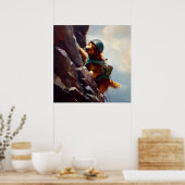 Dog Rock Climbing Poster (Küche)