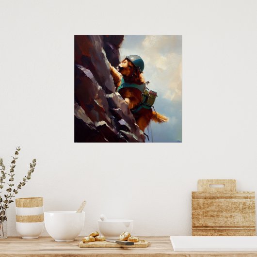 Dog Rock Climbing Poster (Küche)