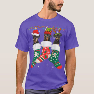 Dog Rottweiler Weihnachtssocken Funny Xmas Pajama T-Shirt