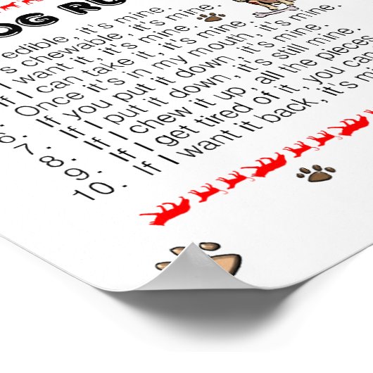 Dog Rules Poster (Ecke)