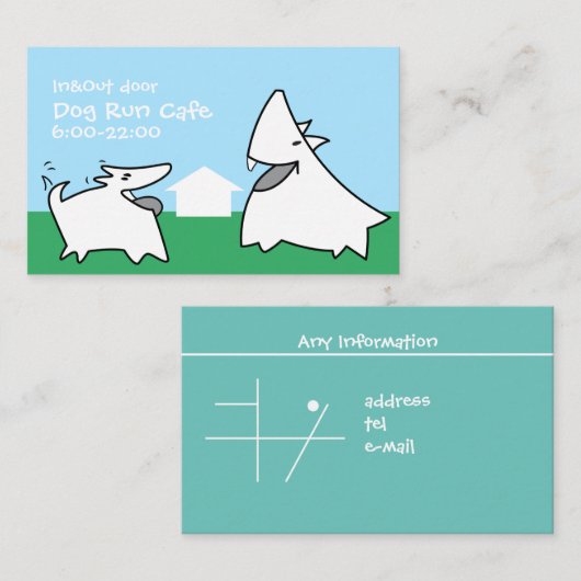 Dog Run Cafe 2 Visitenkarte (Vorne/Hinten)