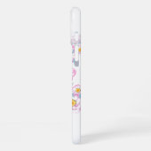 Dog Samoyed und rosa Blume, kundenspezifischer Nam iPhone Hülle (Linke Seite)