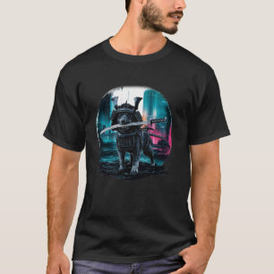 Dog Samurai Japanischer Krieger Vintag T-Shirt