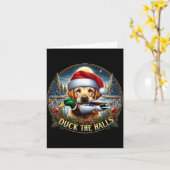 Dog Santa Duck Hunting Christmas Funny Adventure A Karte (Gelbe Blume)