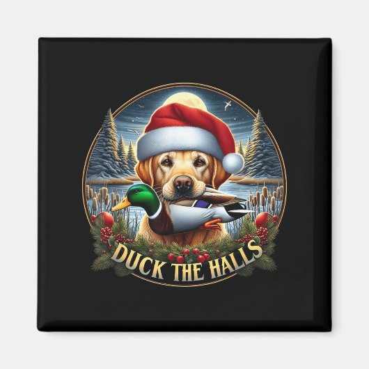 Dog Santa Duck Hunting Christmas Funny Adventure A Magnet (Vorne)