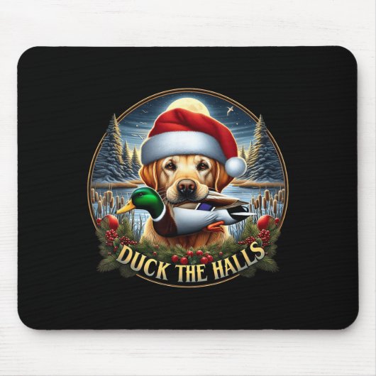 Dog Santa Duck Hunting Christmas Funny Adventure A Mousepad (Vorne)