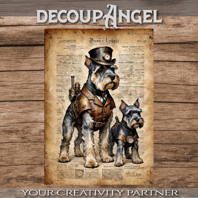 Dog Schnautzer Explorere Ephemera Decoupage - (Von Creator hochgeladen)