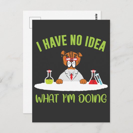 Dog Scientist Funny Animal Puppist Postkarte (Vorne/Hinten)
