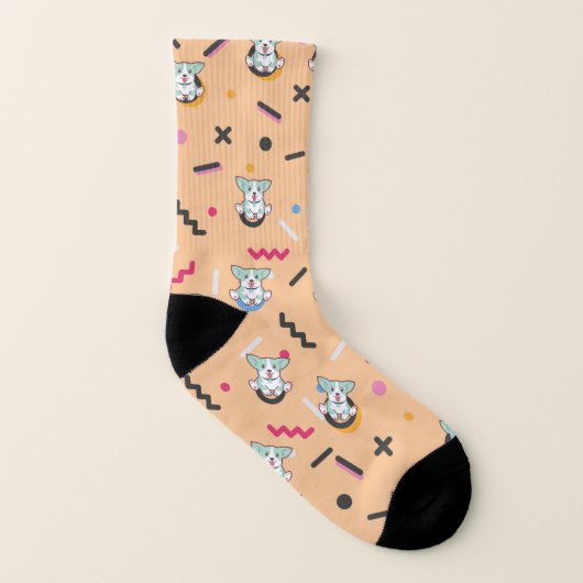 Dog Seamless Pattern Vector Socken (Links - Innen)