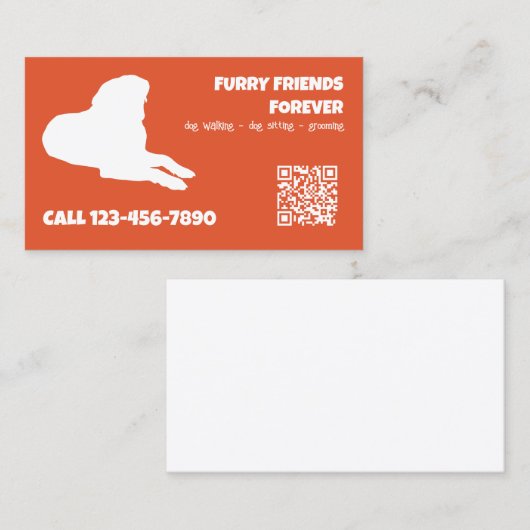 Dog Services Custom QR Visitenkarte (Vorne/Hinten)