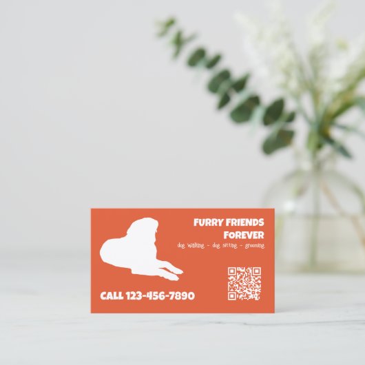 Dog Services Custom QR Visitenkarte (Stehend Vorderseite)