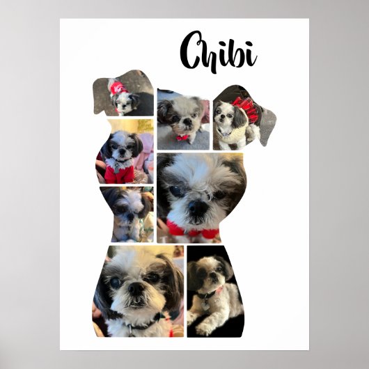 Dog Shape Foto Collage Poster (Vorne)